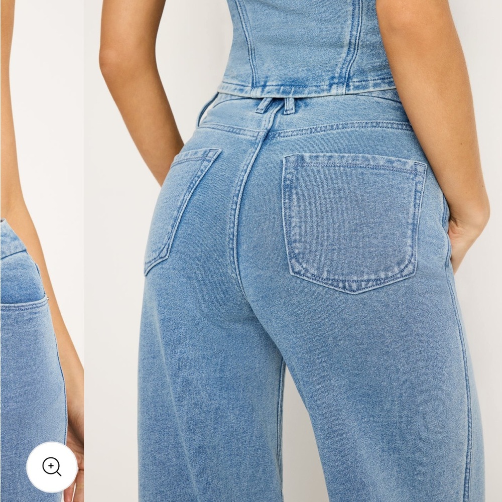 Good Americsn - Women's Blue Wide-Leg Sweatpant Jeanz (6/28) - Picture 6 of 9